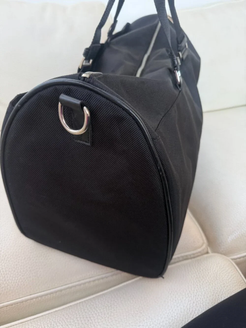 VERSACE PARFUMS BLACK NYLON DUFFLE BAG WEEKENDER TRAVEL CARRY ON NO STRAP